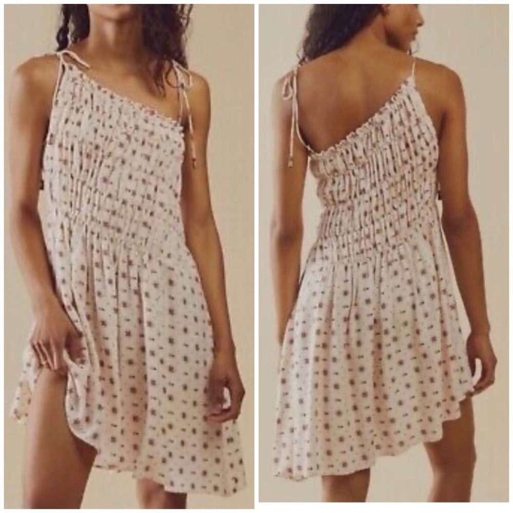 {NWOT} $128 FREE PEOPLE Ivory Combo Clementina Mini Dress